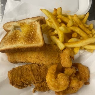 11am-4PM Lunch Special (1 Sm Tlapia , 5 MD Shrimp, One Toast , Fries and MD Drink)