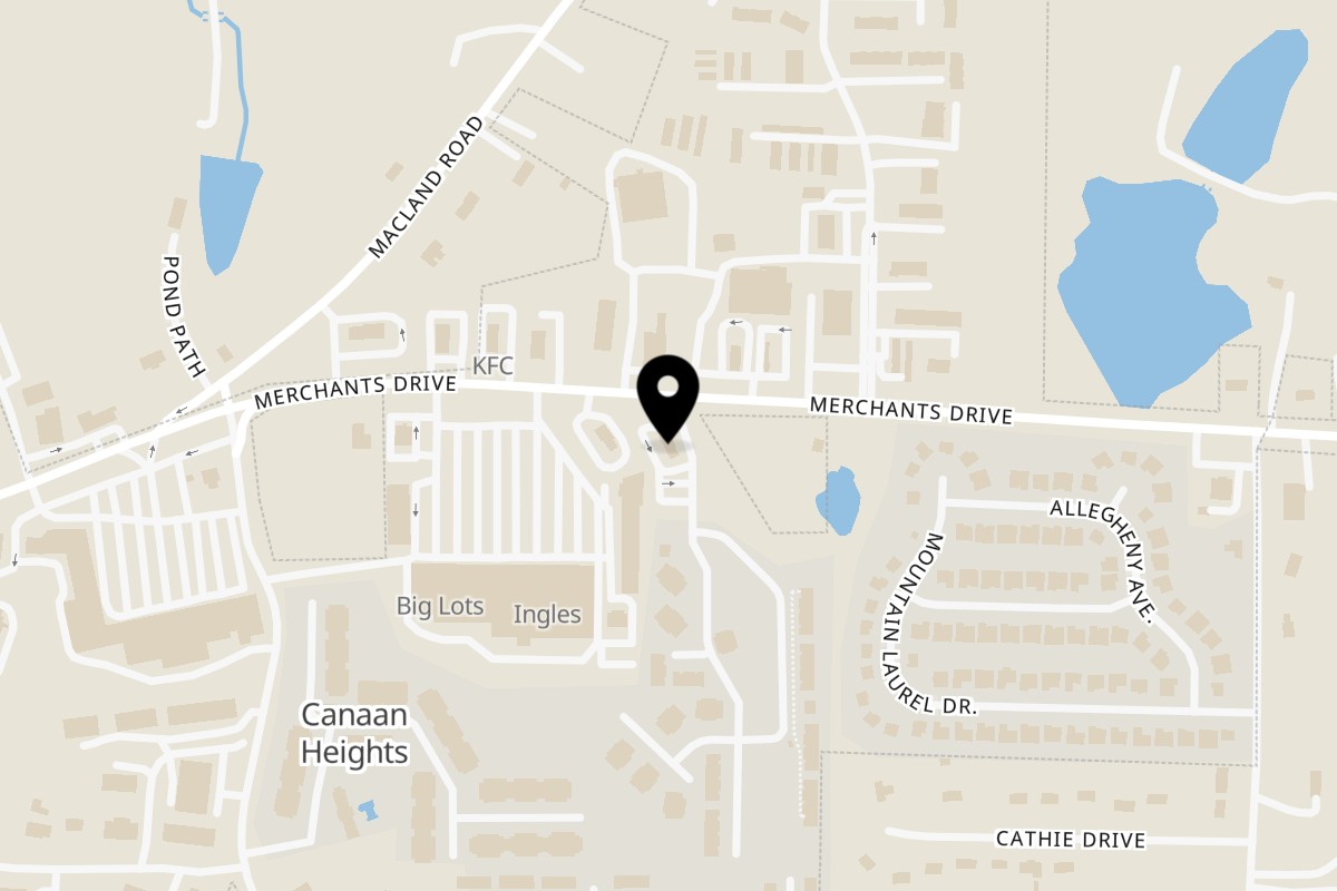 Map showing the location of L&B Seafood Kitchen on 1276 Merchants Dr in Dallas